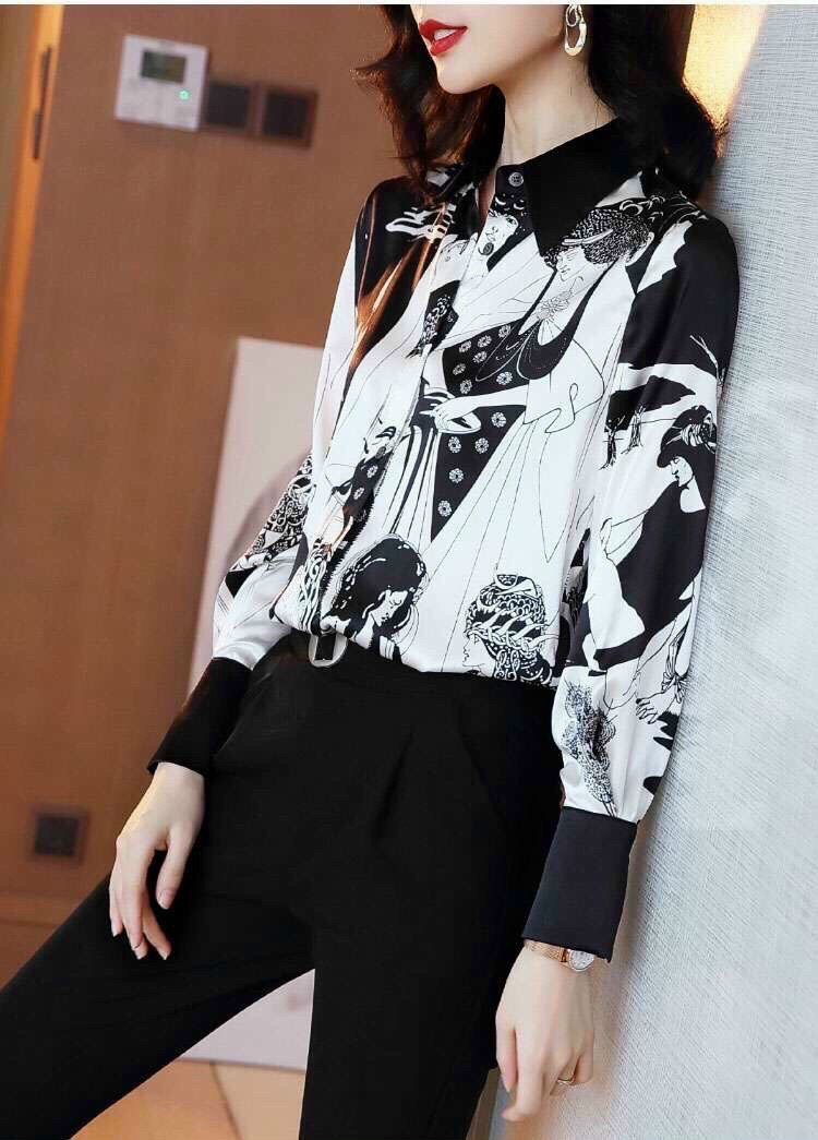 ÁO SM Lụa Họa Tiết Rằn Ri - SM69